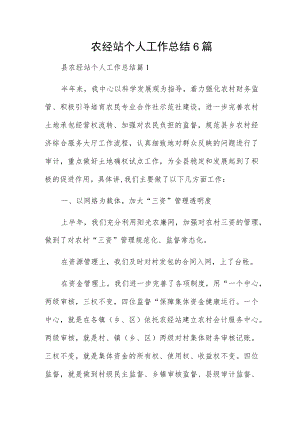农经站个人工作总结6篇.docx