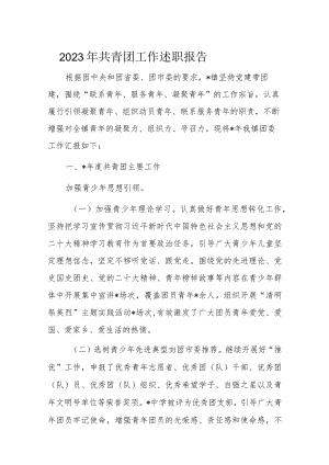 2023年共青团工作述职报告.docx