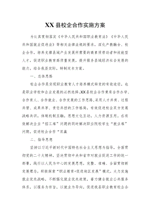 XX县校企合作实施方案.docx