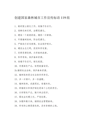 创建国家森林城市工作宣传标语119组.docx