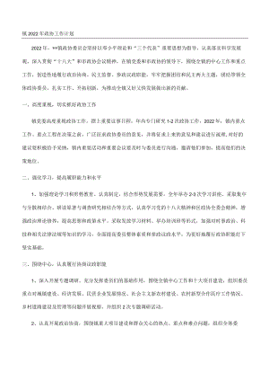 镇2022年政协工作计划.docx