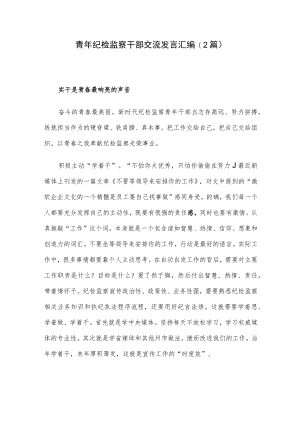 青年纪检监察干部交流发言汇编（2篇）.docx