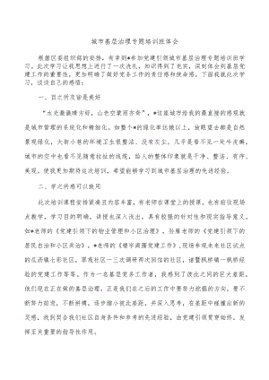 城市基层治理专题培训班体会.docx