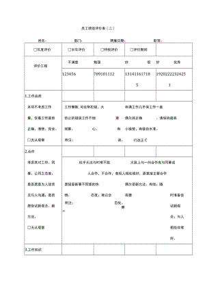 员工绩效评价表（二）.docx