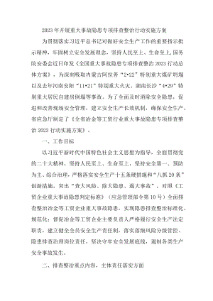 2023年高等学院开展重大事故隐患专项排查整治行动实施方案 （4份）.docx