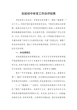 实验初中体育工作自评结果.docx