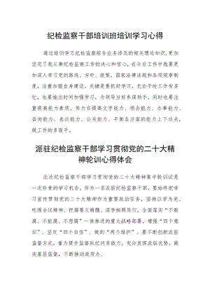 纪检监察干部培训班培训学习心得范文三篇.docx