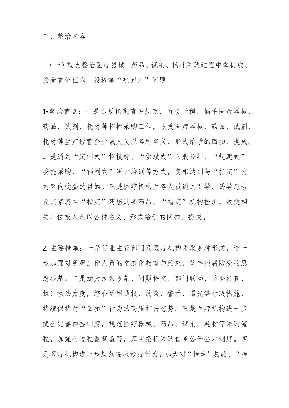 2023年深入医疗领域群众身边腐败和作风问题专项整治工作方案.docx_第2页