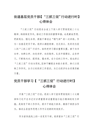 街道基层党员干部【“三抓三促”行动进行时】心得体会三篇.docx