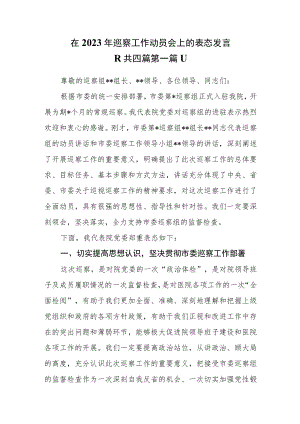 （4篇）在2023年巡察工作动员会上的表态发言.docx