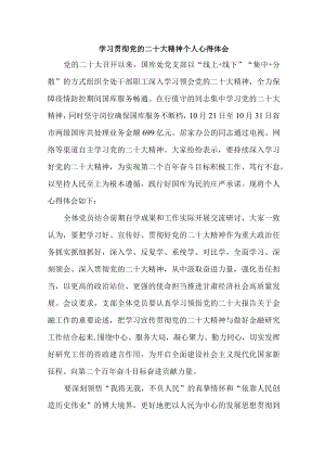 银行信贷科工作员学习贯彻党的二十大精神个人心得体会 （合计4份）.docx