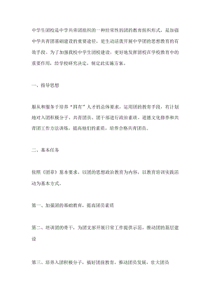 中学生团校实施方案.docx