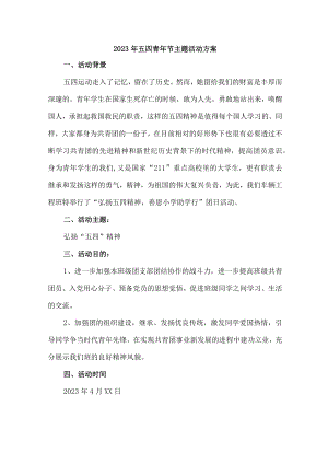 国企单位开展2023年五四青年节活动主题工作方案.docx
