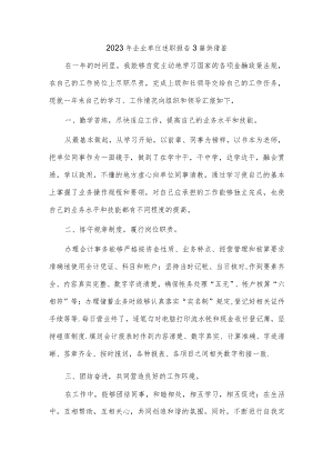 2023年企业单位述职报告3篇供借鉴.docx