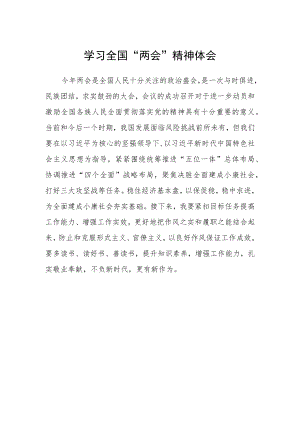 学习全国“两会”精神体会.docx