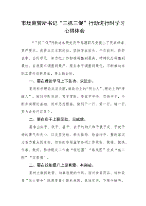 市场监管所书记“三抓三促”行动进行时学习心得体会.docx
