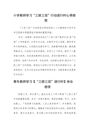 小学教师学习“三抓三促”行动进行时心得感想精选4篇.docx