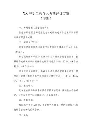 XX中学全员育人考核评价方案.docx