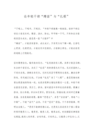 论年轻干部“蹲苗”与“扎根”.docx