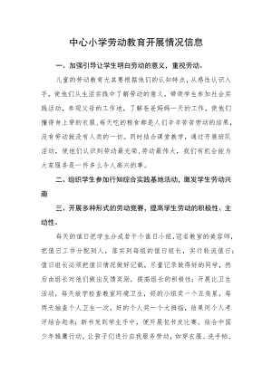 中心小学劳动教育开展情况信息.docx