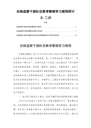 纪检监察干部队伍教育整顿学习感悟研讨发言三篇.docx