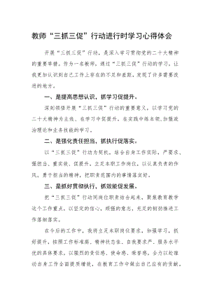 教师“三抓三促”行动进行时学习心得体会精选.docx