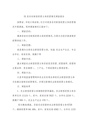 XX县农村新型经营主体经营情况调查报告.docx