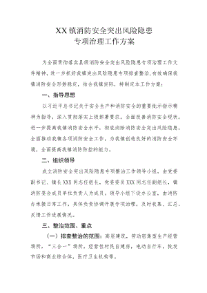 XX镇消防安全突出风险隐患专项治理工作方案.docx