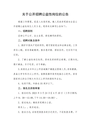 关于公开招聘公益性岗位的公告.docx