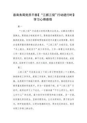 县商务局党员干部【“三抓三促”行动进行时】学习心得感悟2篇.docx