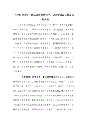 关于纪检监察干部队伍教育整顿学习交流研讨发言稿发言材料合集.docx