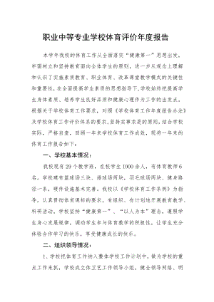 职业中等专业学校体育评价年度报告.docx