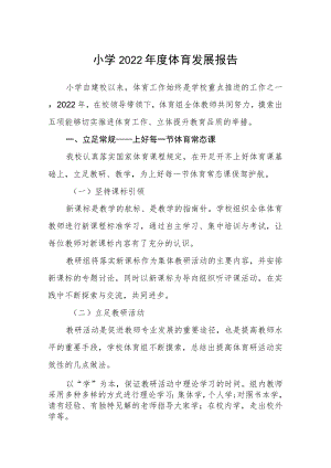 小学2022年度体育发展报告.docx