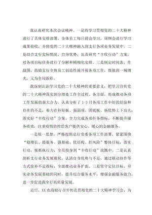 银行出纳《学习贯彻党的二十大精神》个人心得体会 （合计6份）.docx