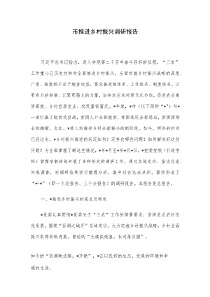 市推进乡村振兴调研报告.docx