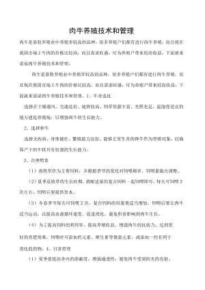 肉牛养殖技术和管理.docx