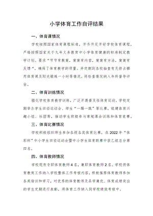 小学体育工作自评结果范文.docx