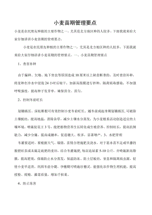 小麦苗期管理要点.docx