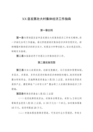 XX县发展壮大村集体经济工作指南.docx