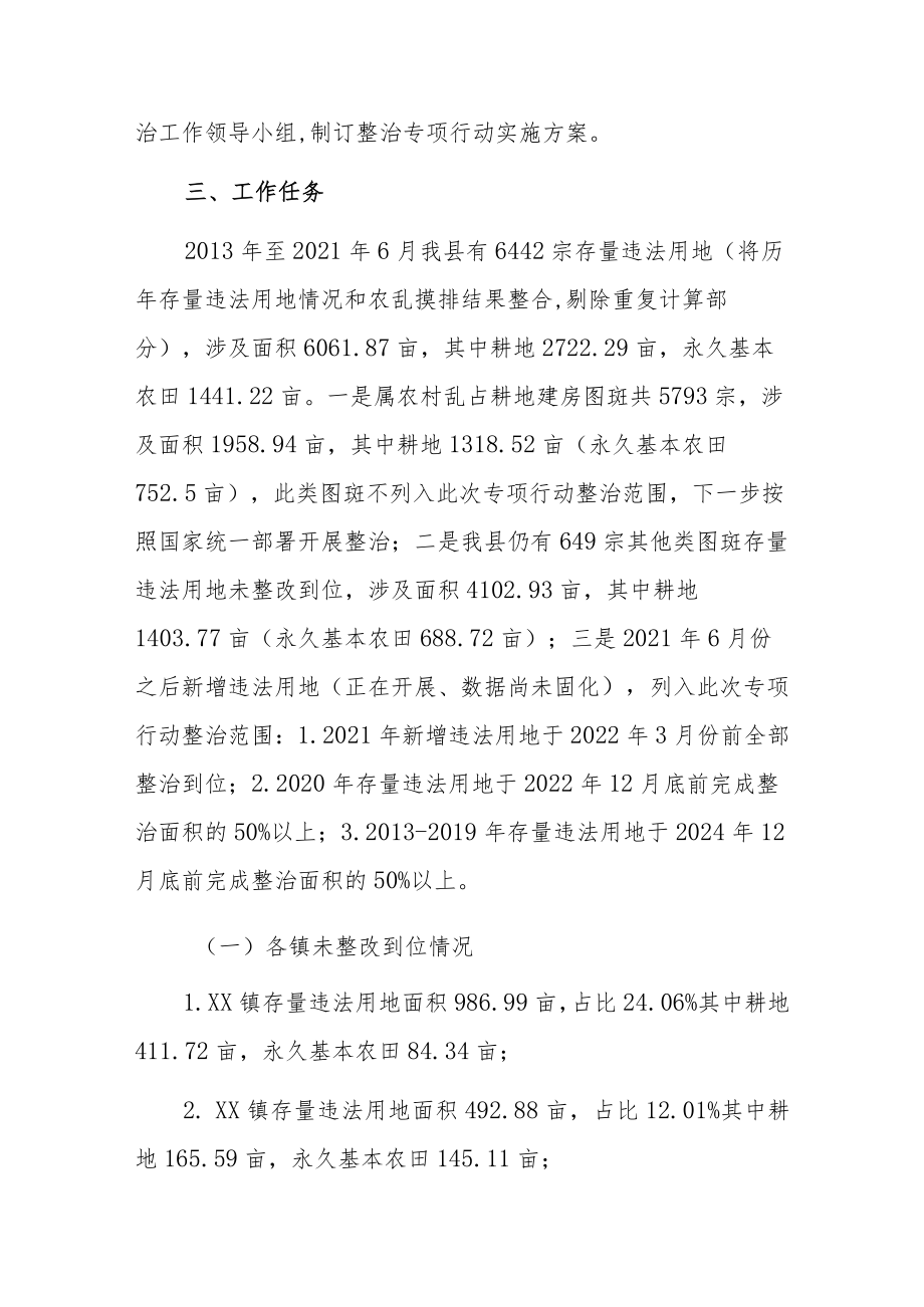 XX县存量违法用地整治专项行动工作方案.docx_第3页