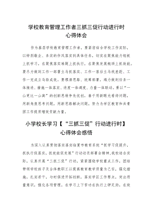 （共三篇）学校教育管理工作者三抓三促行动进行时心得体会.docx