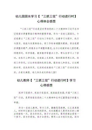 （共三篇）幼儿园园长学习【“三抓三促”行动进行时】心得体会感想.docx