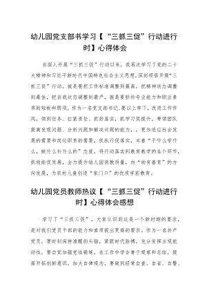 （共三篇）幼儿园党支部书学习【“三抓三促”行动进行时】心得体会.docx