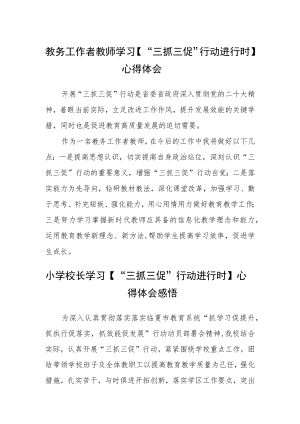 （共三篇）教务工作者教师学习【“三抓三促”行动进行时】心得体会.docx