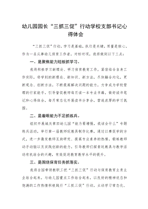 （共三篇）幼儿园园长“三抓三促”行动学校支部书记心得体会.docx