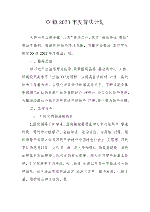 XX镇2023年度普法计划（全套）.docx