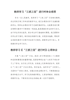 （共三篇）教师学习“三抓三促”进行时体会感想.docx