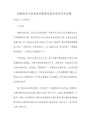 迎接安全大检查抓好隐患自查自改动员发言稿.docx