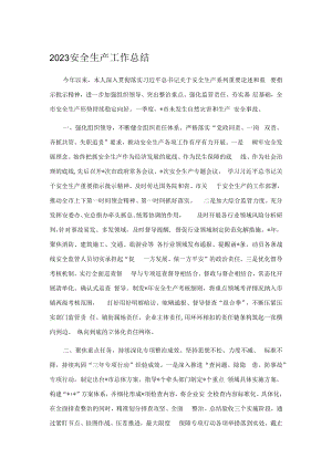 2023安全生产工作总结.docx
