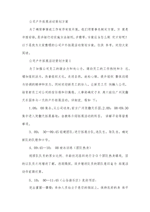 公司户外拓展活动策划方案.docx